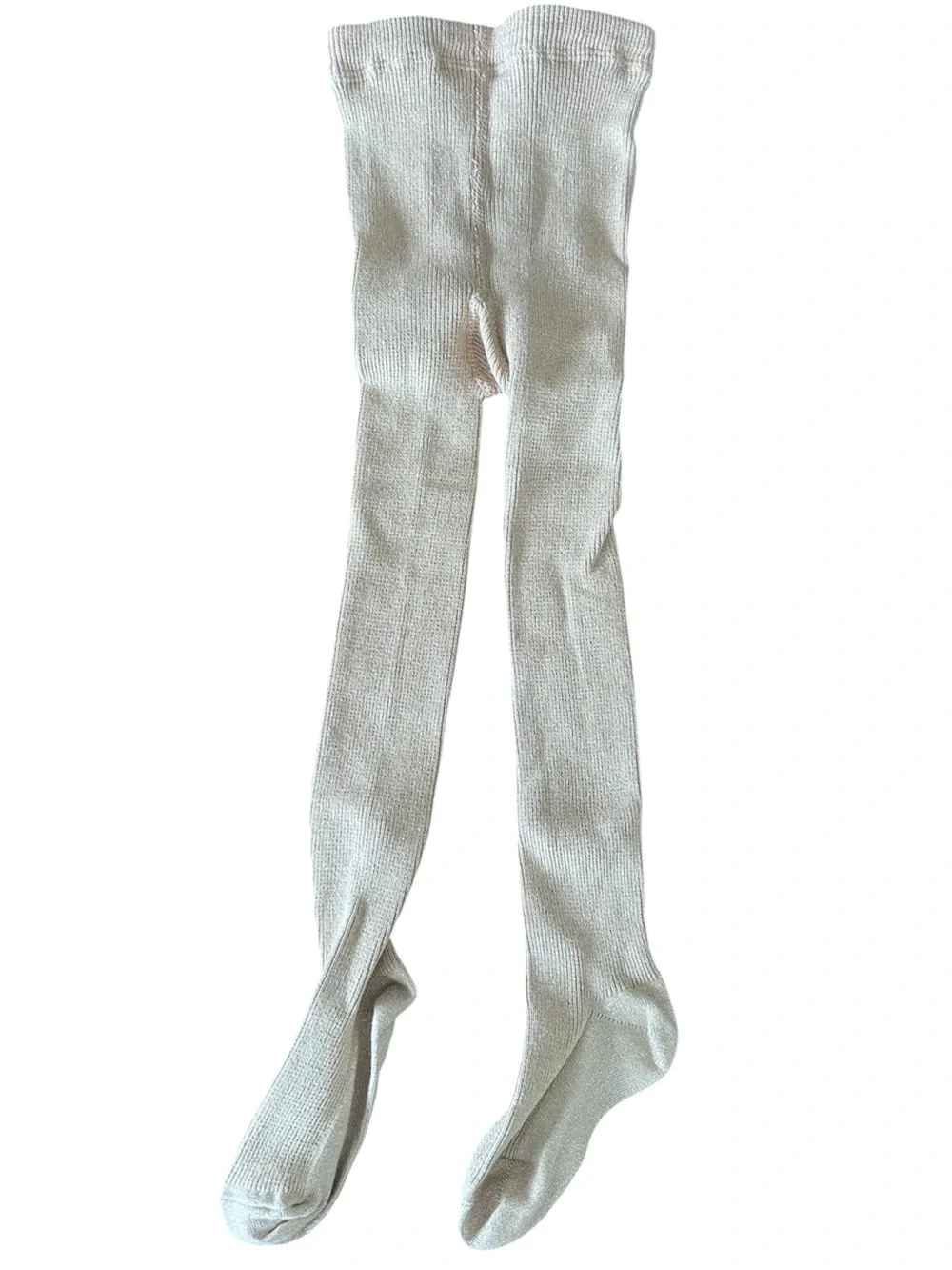 Crewcuts Girls Gold Lurex Shimmer Ribbed Tights Dressy Fancy Holidays XXS/XS